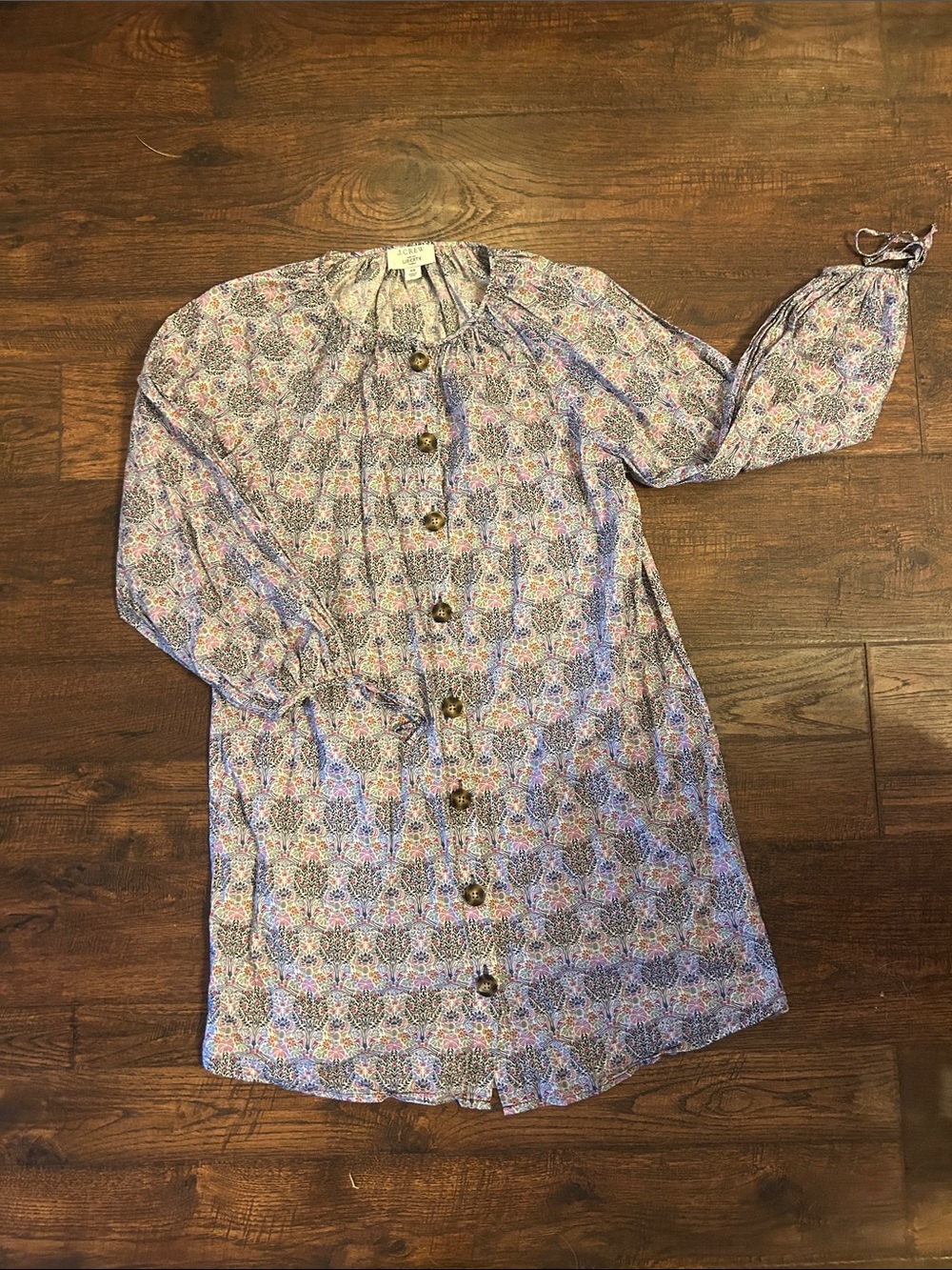 J. Crew Liberty Lavender Floral Button-Front Dress Tunic